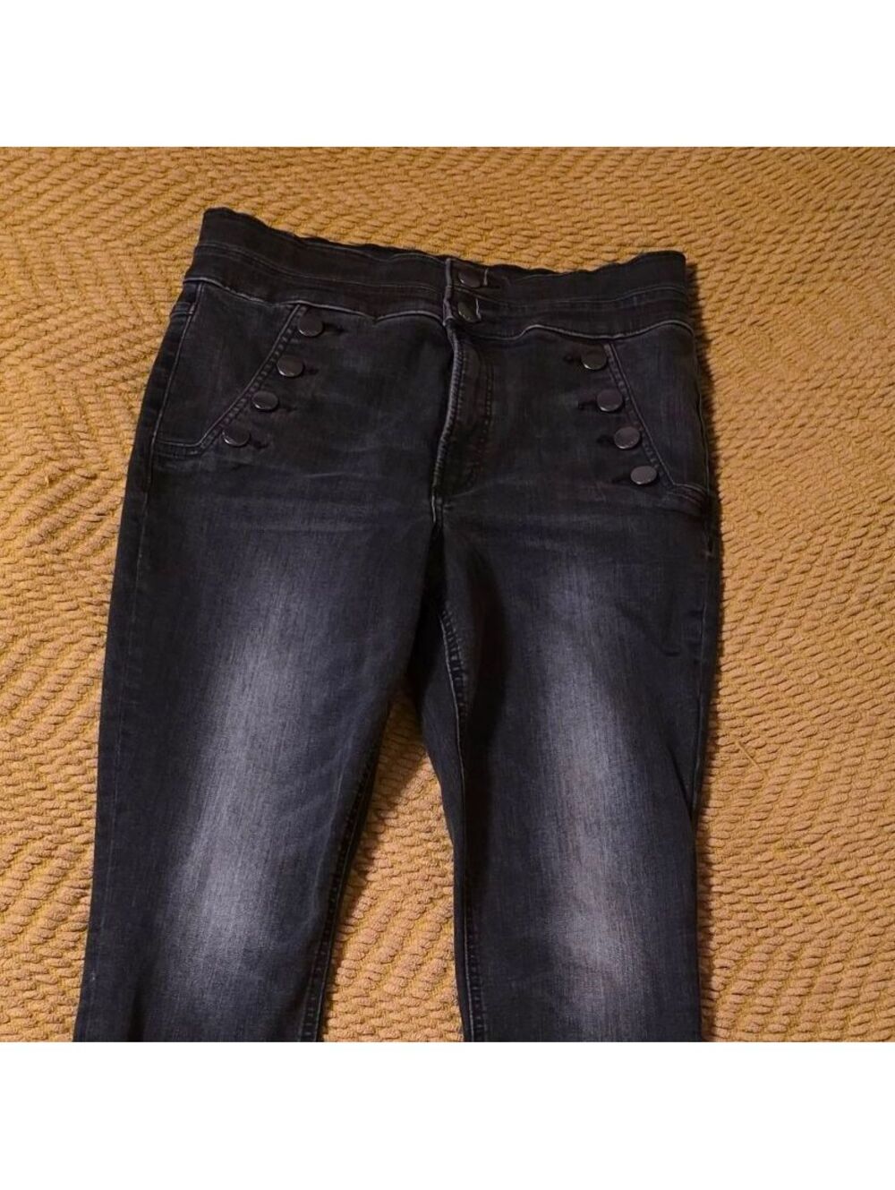 Women's 10R Express Denim Perfect Legging Super High Rise Black Jeans